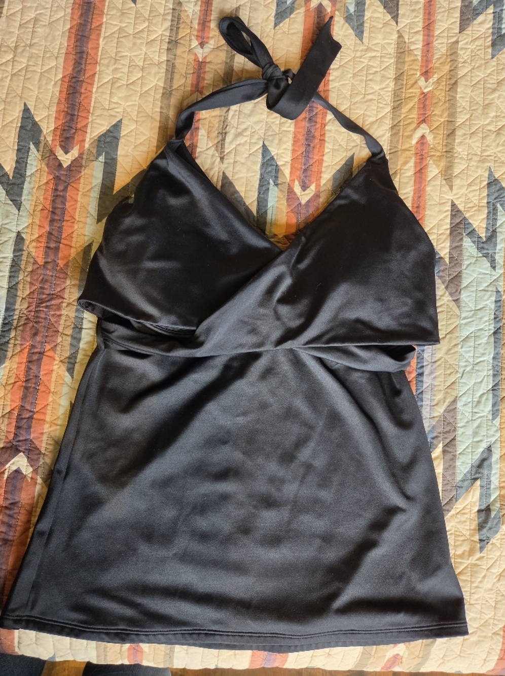 Athleta Black Swimwear Tankini With Halter And Underwire